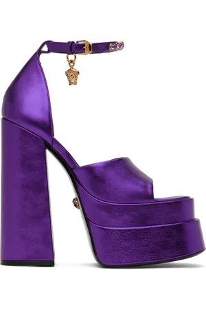 VERSACE Purple Medusa Aevitas Platform Heeled Sandals