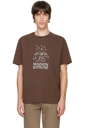 Maison Kitsuné Brown Sketched Landscape Comfort T-shirt