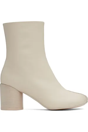 Maison Margiela Off-White Stitch-Out Leather Ankle Boots