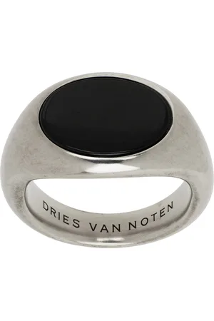 DRIES VAN NOTEN Silver Stone Signet Ring