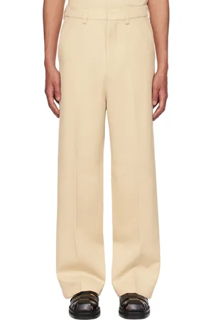 Ami Beige Large Fit Trousers