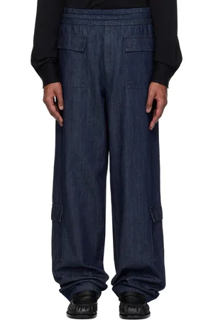 DRIES VAN NOTEN Indigo Elasticized Cargo Jeans