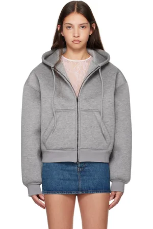 WARDROBE.NYC Gray Bonded Zip Hoodie