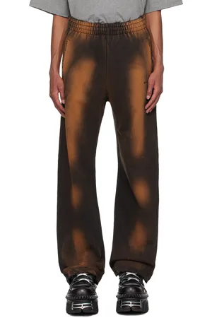 We11 Done Black Standard Logo Washed Sweatpants