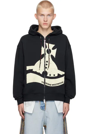 Vivienne Westwood Navy Sunken Orb Zip Hoodie