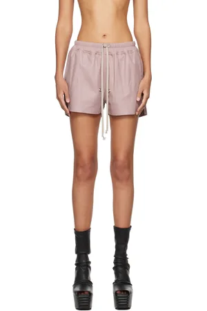Rick Owens Pink Gabe Leather Shorts