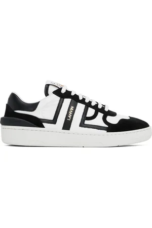 Lanvin White & Black Clay Mesh Sneakers