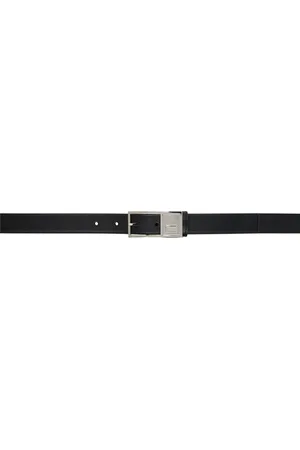 Balmain Black Thin Signature Calfskin Belt