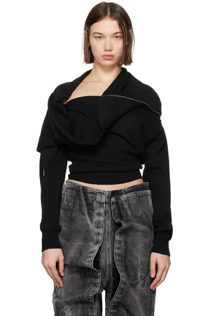 Y / PROJECT Black Zip Insert Knit Sweater