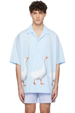 Moschino Blue Goose Cotton Poplin Shirt