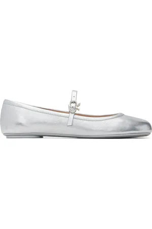 Gianvito Rossi Silver Carla Ballerina Flats
