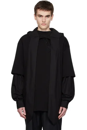 lesugiatelier Black Layered Hoodie