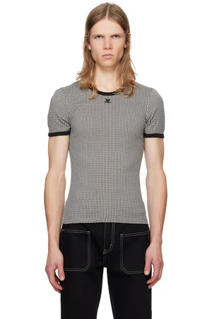 Courrèges Black & White Contrast Houndstooth T-shirt