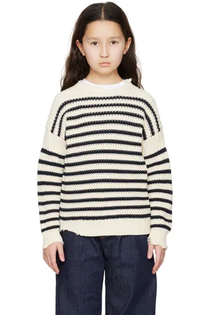Marni Kids Beige & Black Striped Sweater
