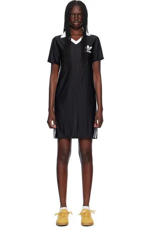 adidas Black Adicolor 3-Stripes Pinstripe Minidress
