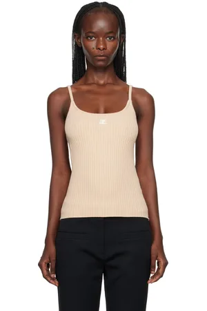 Courrèges Beige Patch Tank Top