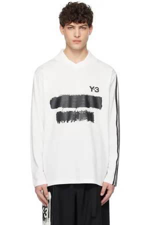 Y-3 White Graphic Logo Polo