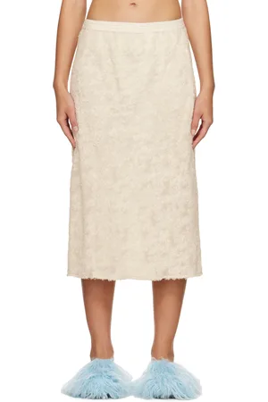 SONG FOR THE MUTE Off-White Shaggy Midi Skirt