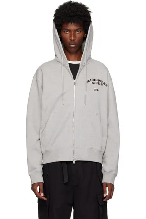 Kijun Gray Rivet Zip Hoodie