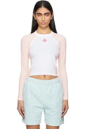 Casablanca White & Pink Raglan Long Sleeve T-shirt