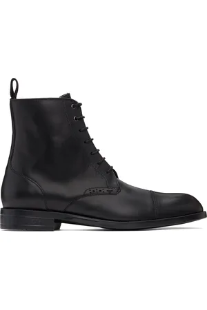 HUGO BOSS Black Lace-Up Boots