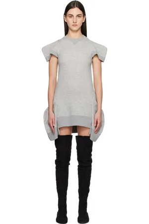 SACAI Gray Sponge Sweat Minidress