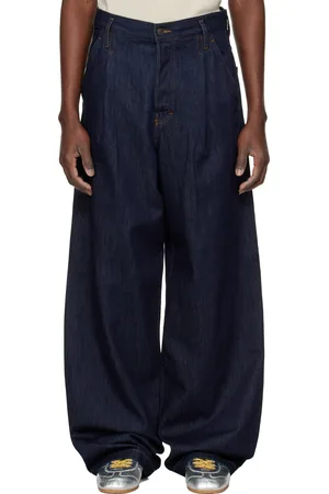 DRIES VAN NOTEN Indigo Pleated Jeans