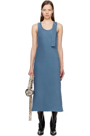 Jil Sander Blue Zip Maxi Dress