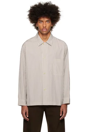 LEMAIRE White & Taupe Striped Pyjama Shirt