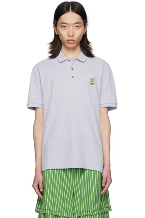 Moschino Gray Teddy Patch Polo