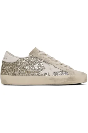 Golden Goose Gold & Beige Super-Star Sneakers