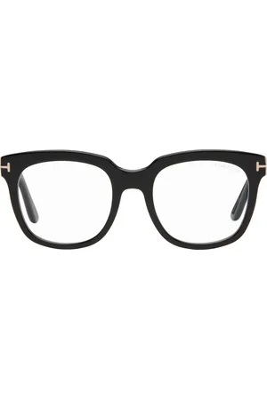 Tom Ford Black Full Rim Square Blue Block Glasses