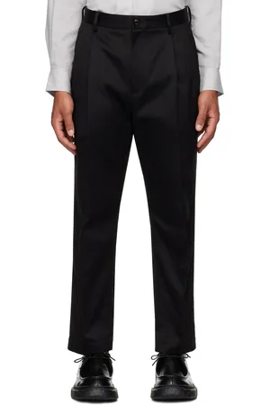 Wacko Maria Black Double Pleated Chino Trousers