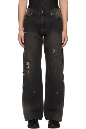 lesugiatelier Black Damaged Jeans