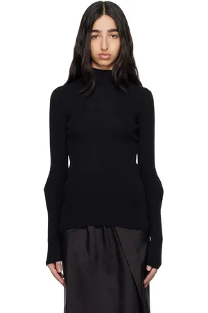 Maison Margiela Black Elbow Patch Turtleneck