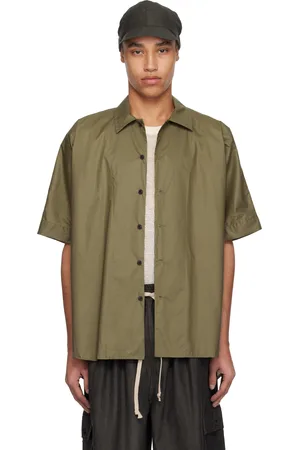 JAN JAN VAN ESSCHE Khaki O-Project Coated Typewriter Short Sleeve Shirt
