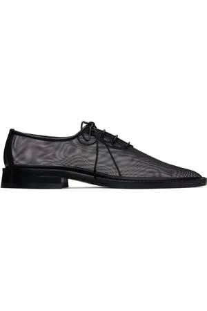 Victoria Beckham Black Mesh Lace Up Derbys