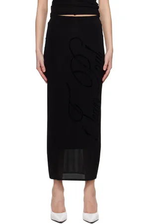 Jean Paul Gaultier Black Light Viscose Jersey Maxi Skirt