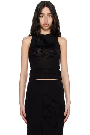 Jean Paul Gaultier Black Light Viscose Jersey Tank Top