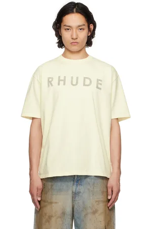 Rhude Off-White Distressed Logo T-shirt