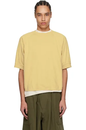 JAN JAN VAN ESSCHE Yellow O-Project Cotton Hemp Jersey 3/4 Sleeve T-shirt