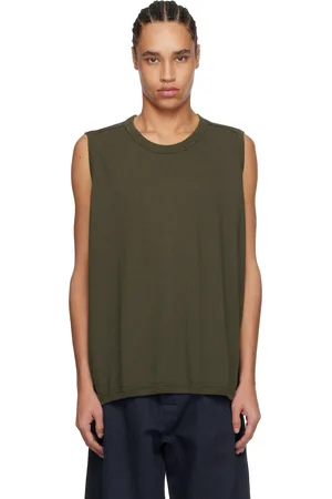 JAN JAN VAN ESSCHE Khaki O-Project Cotton Hemp Jersey Tank Top