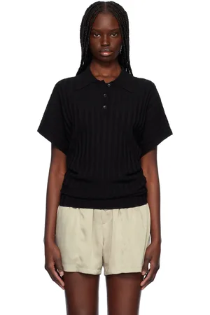 Recto Black Dolman Sleeves Knit Polo