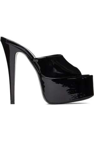 PARIS TEXAS Black Marina Platform Heels