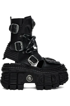 Vetements Black New Rock Edition Leather Boots