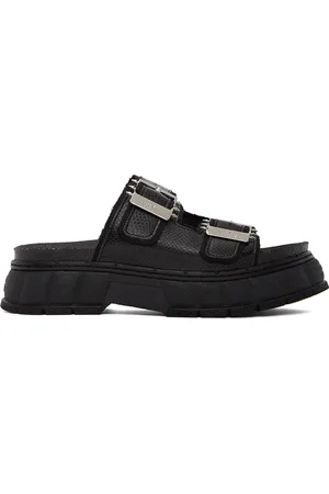 VIRON Black 2018 Appleskin Faux-Leather Sandals