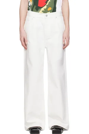Lacoste White Runway Wide Fit Selvedge Jeans
