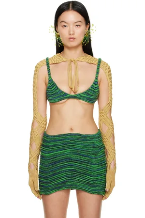 Isa Boulder SSENSE Exclusive Green Wavy Bralette