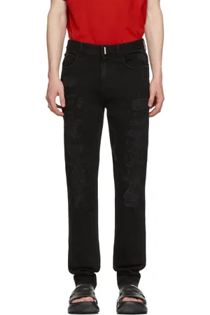 Givenchy Black Distressed Slim-Fit Jeans