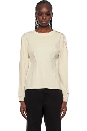 lesugiatelier Beige Darted Long Sleeve T-Shirt